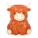 Highland Cow Cute Smiling Animal Novelty Wax Burner - Forelo Scents