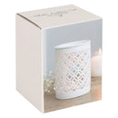 White Matte Lattice Beautiful Cut Out Elegant Cut Wax Burner - Forelo Scents