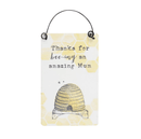 Amazing Mum Mini Bee Sign – Cute Wooden Hanging Gift for Mum - Forelo Scents