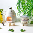 White Beehive Ceramic Burner & Wax Melt Bundle - Forelo Scents