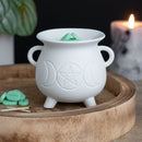 White Cauldron Burner – Decorative Ceramic Wax Melt Warmer - Forelo Scents